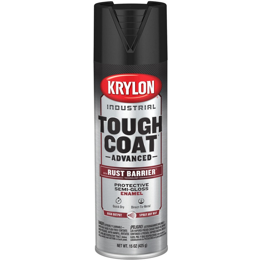 Spray Paint: Black, Semi-Gloss, 15 oz Net Fill, Rust-Preventive Acrylic Alkyd Enamel