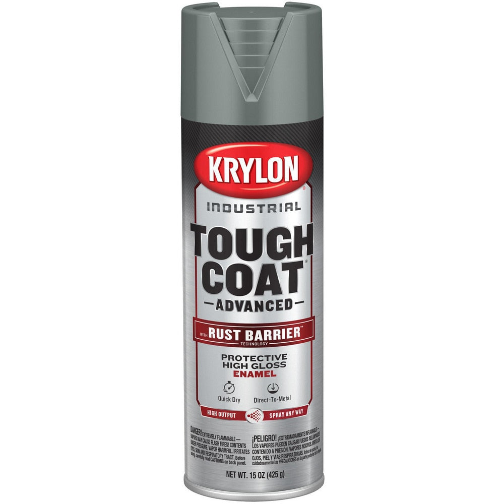 Spray Paint: Gray, Gloss, 15 oz Net Fill, Rust-Preventive Acrylic Alkyd Enamel