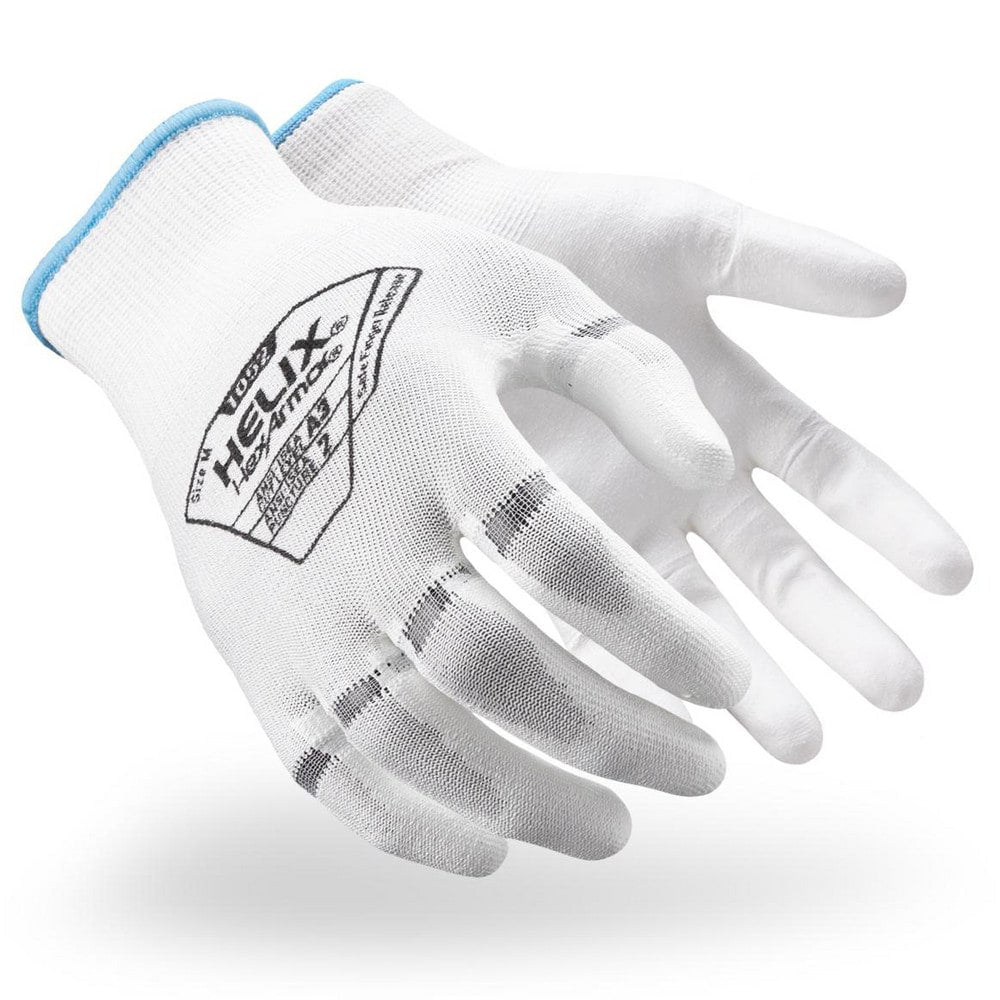 Cut, Puncture & Abrasion-Resistant Gloves: Helix 1052, Size Medium, ANSI Cut A3, ANSI Puncture 2, Polyurethane, HPPE Blend