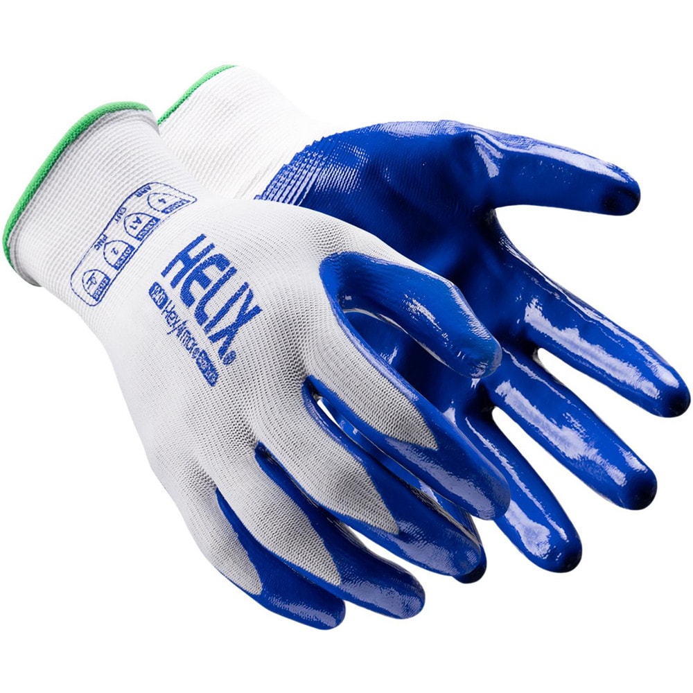 Cut, Puncture & Abrasion-Resistant Gloves: Helix 1040, Size X-Large, ANSI Cut A2, ANSI Puncture 3, Nitrile, Nylon