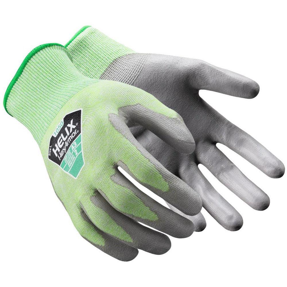 Cut, Puncture & Abrasion-Resistant Gloves: Helix 1050, Size Medium, ANSI Cut A3, ANSI Puncture 2, Polyurethane, HPPE Blend