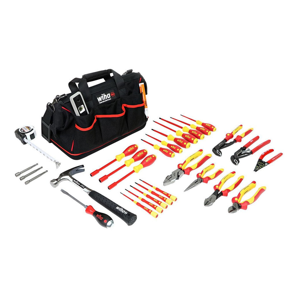 Combination Hand Tool Set: 30 Pc, Electrician's Tool Set, Insulated Plier, Insulated Screwdrivers, Insulated Wrench & Insulated Nut Driver