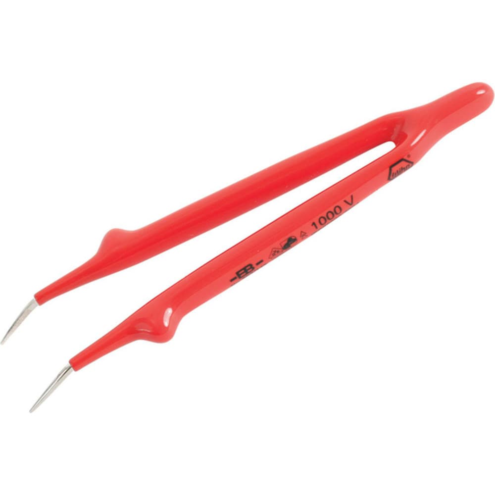 Tweezers; Tweezer Type: ESD Safe; Pattern: Solid Color; Material: Steel; Tip Type: Serrated, Angled, Fine; Tip Shape: Pointed; Overall Length (Inch): 6