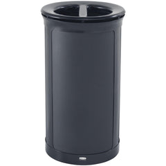 Trash Cans & Recycling Containers; Product Type: Trash Can; Container Capacity: 33 gal; Container Shape: Round; Container Material: Metal; Color: Metallic Jet Black; Material: Metal