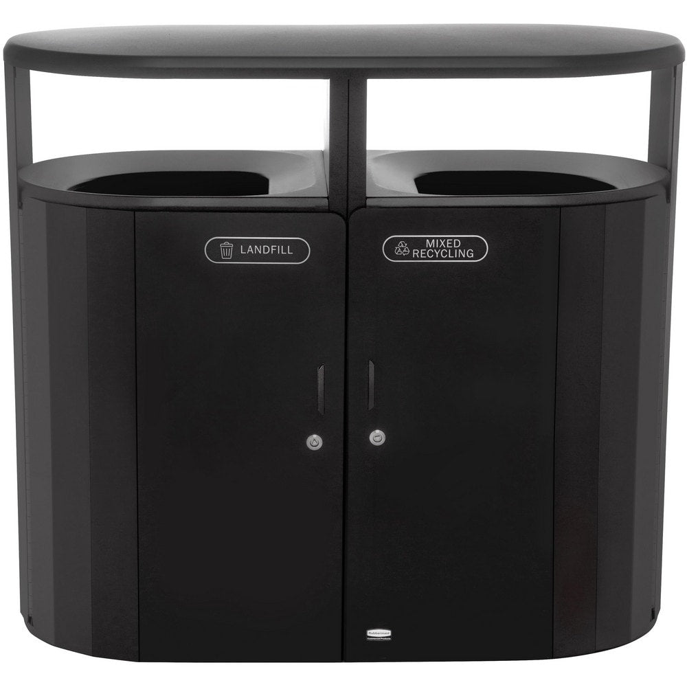 Trash Cans & Recycling Containers; Product Type: Trash Can; Container Capacity: 46 gal; Container Shape: Round; Container Material: Metal; Color: Black; Material: Metal