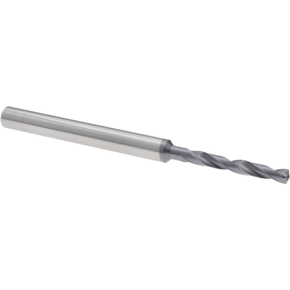 Screw Machine Length Drill Bit: 9/64" Dia, 140 deg Point, Solid Carbide