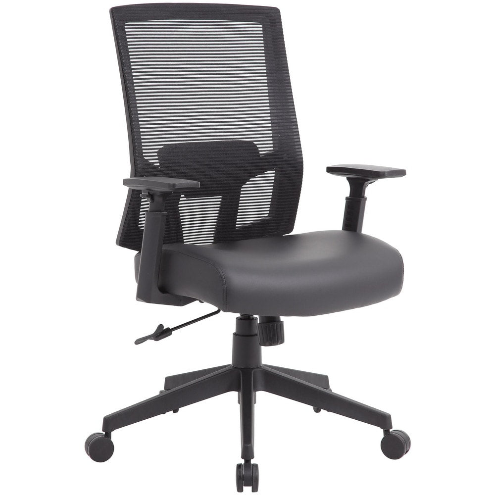 Task Chair:  Vinyl,  Adjustable Height,  Black