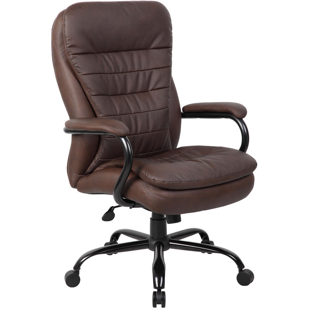 Task Chair:  PU Leather,  Adjustable Height,  Bomber Brown