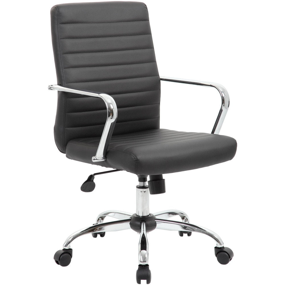 Task Chair:  Vinyl,  Adjustable Height,  Black