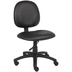 Task Chair:  Vinyl,  Adjustable Height,  Black