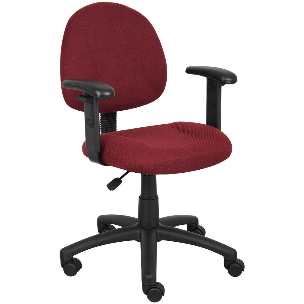 Task Chair:  Tweed,  Adjustable Height,  Burgundy