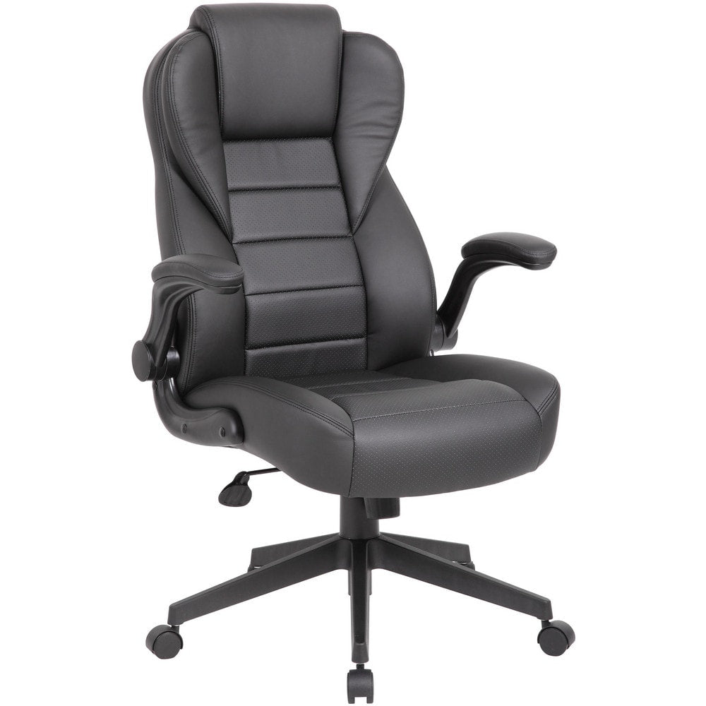 Task Chair:  Vinyl,  Adjustable Height,  Black