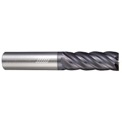 Square End Mill: 1.0000" Dia, 5.2500" LOC, 5 Flute, Solid Carbide