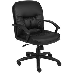 Task Chair:  PU Leather,  Adjustable Height,  Black