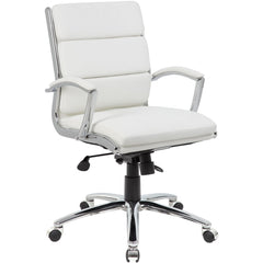 Task Chair:  Vinyl,  Adjustable Height,  White