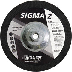 Depressed-Center Wheel: Type 27, 7" Dia, 1/4" Thick, 7/8" Hole, Zirconium