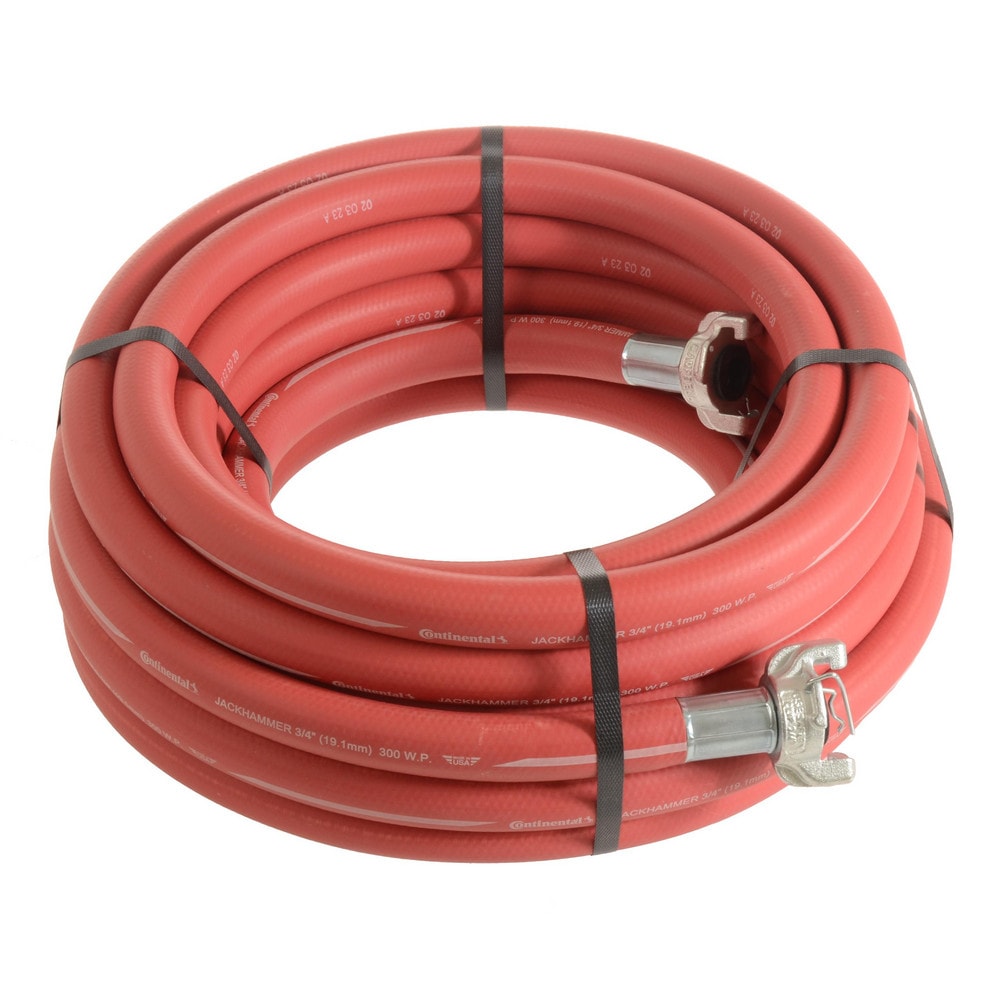 3/4" X 50' RED 300 PSI JACKHAMMER HOSE COUPLED W/  UC