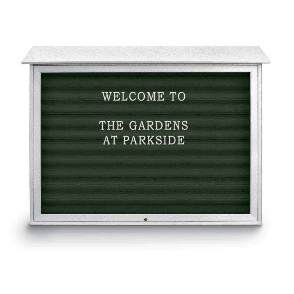 Enclosed Letter Board: 52" Wide, 40" High, Recycled Plastics, White