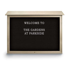 Enclosed Letter Board: 52" Wide, 40" High, Recycled Plastics, Sand