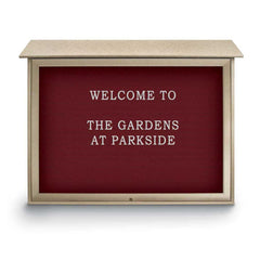 Enclosed Letter Board: 45" Wide, 36" High, Recycled Plastics, Sand