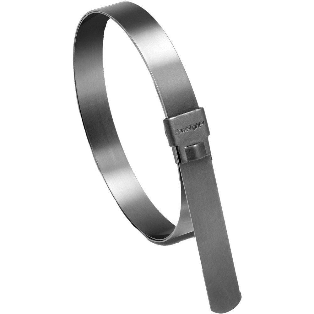 Band Clamp: Preformed, 5" Max Dia, 3/4" Wide, 0.0300" Thick, 201  Stainless Steel