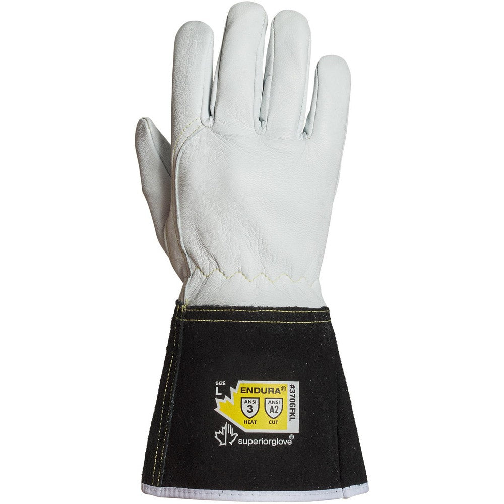 Welder's & Heat Protective Gloves; WHT/BLK LRG 1/PR ENDURA TIG WELD GLOVES