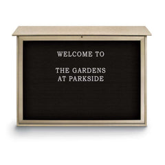 Enclosed Letter Board: 52" Wide, 40" High, Recycled Plastics, Sand