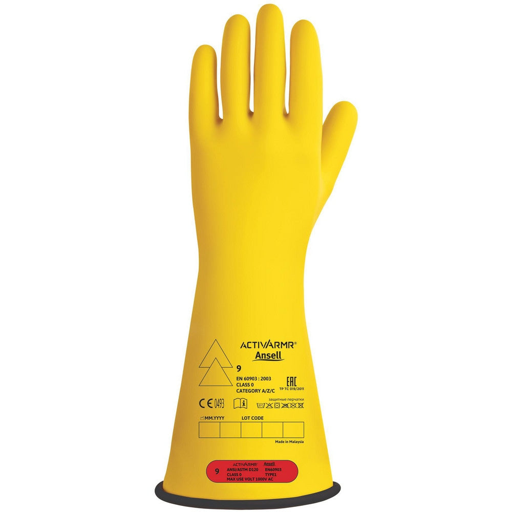 Rubber Linesman Gloves: Activarmr RIG014YBSC, Class 0, Size X-Large, 14" Long