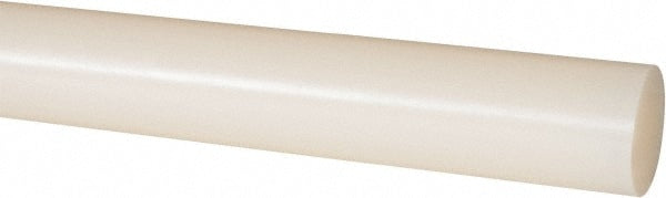 Plastic Rod: Nylon 6 & 12, 2' Long, 1-1/4" Dia, Natural