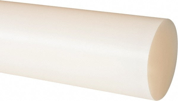 Plastic Rod: Nylon 6 & 12, 2' Long, 2" Dia, Natural