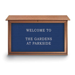 Enclosed Letter Board: 45" Wide, 30" High, Recycled Plastics, Cedar