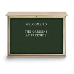 Enclosed Letter Board: 45" Wide, 30" High, Recycled Plastics, Sand