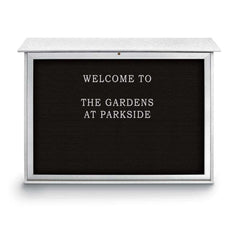 Enclosed Letter Board: 45" Wide, 30" High, Recycled Plastics, White