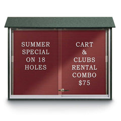 Enclosed Letter Board: 45" Wide, 36" High, Recycled Plastics, Woodland Green