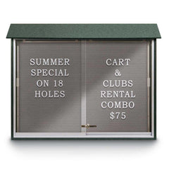 Enclosed Letter Board: 45" Wide, 36" High, Recycled Plastics, Woodland Green