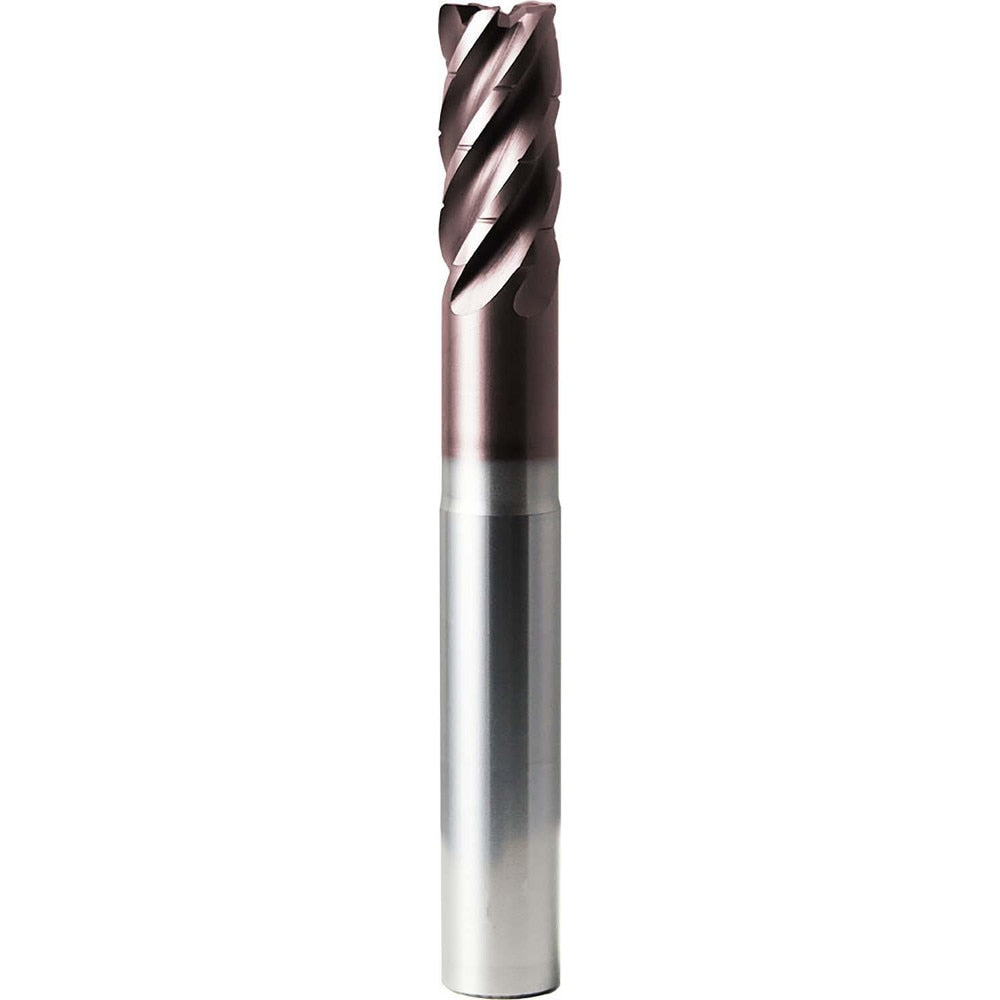 Corner Radius End Mill: 25 mm Dia, 53.00 mm LOC, 2.00 mm Radius, 5 Flute, Solid Carbide