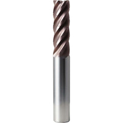 Corner Radius End Mill: 1" Dia, 3" LOC, 0.1900" Radius, 5 Flute, Solid Carbide