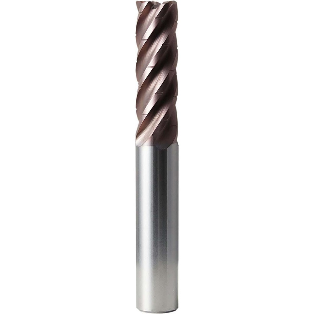 Corner Radius End Mill: 3/4" Dia, 2-1/4" LOC, 0.0300" Radius, 5 Flute, Solid Carbide