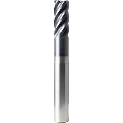 Corner Radius End Mill: 1" Dia, 2" LOC, 0.0900" Radius, 5 Flute, Solid Carbide