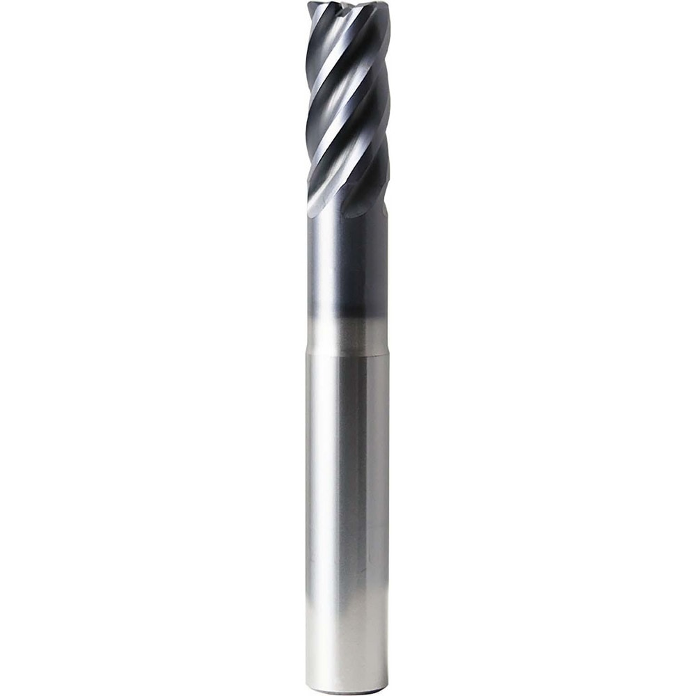 Corner Radius End Mill: 1" Dia, 2" LOC, 0.2500" Radius, 5 Flute, Solid Carbide