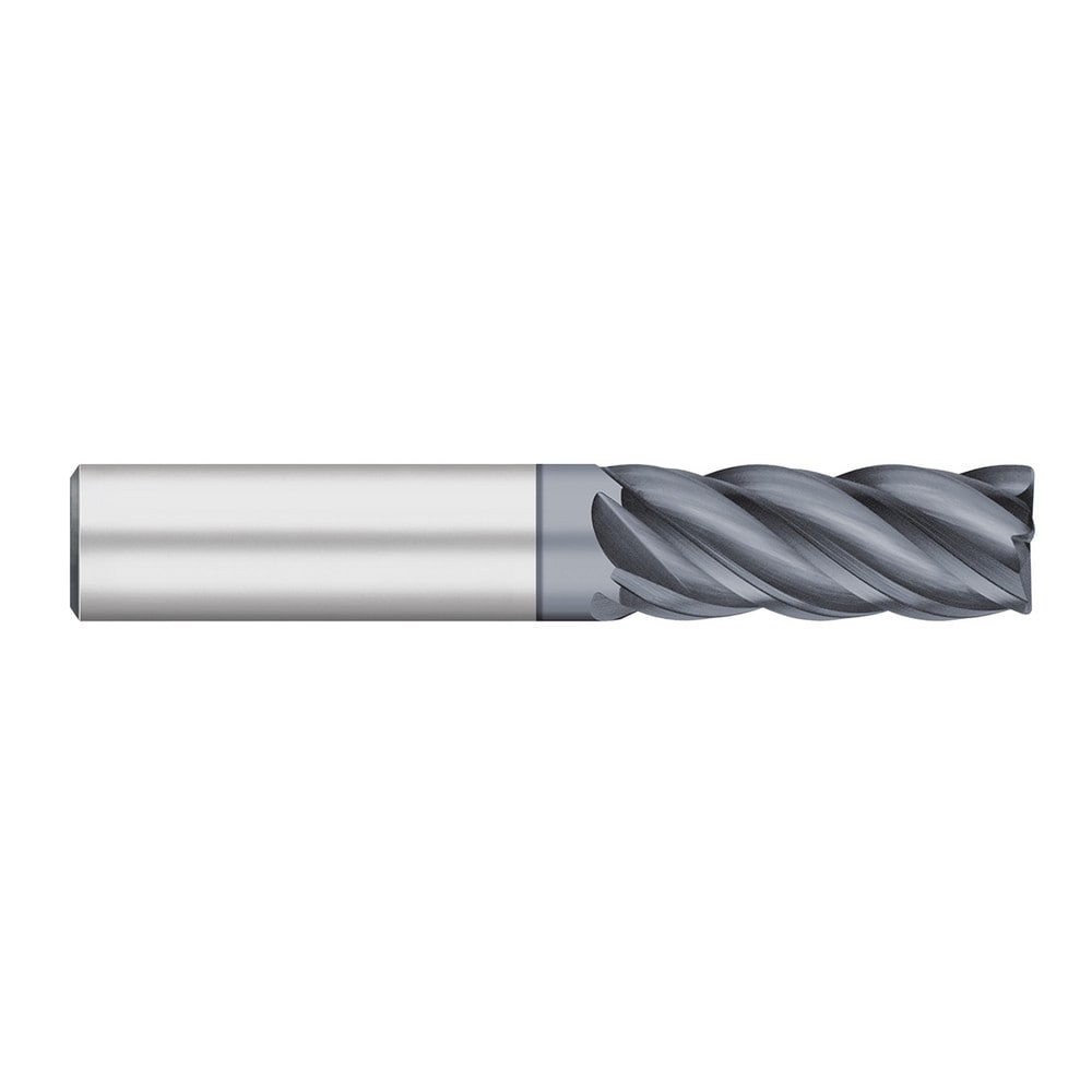 Corner Radius End Mill: 1/8" Dia, 1/2" LOC, 0.0050" Radius, 5 Flute, Solid Carbide