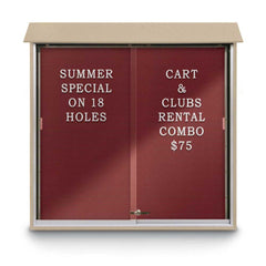 Enclosed Letter Board: 48" Wide, 48" High, Recycled Plastics, Cedar