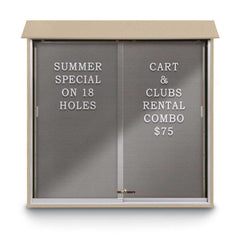 Enclosed Letter Board: 48" Wide, 48" High, Recycled Plastics, Sand