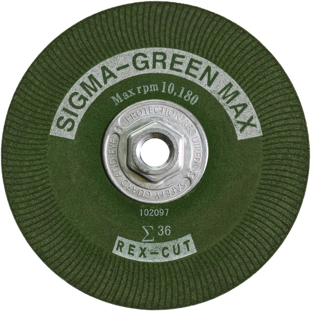 Depressed-Center Wheel: Type 27, 6" Dia, 1/4" Thick, 5/8-11 Hole, Aluminum Oxide & Zirconium