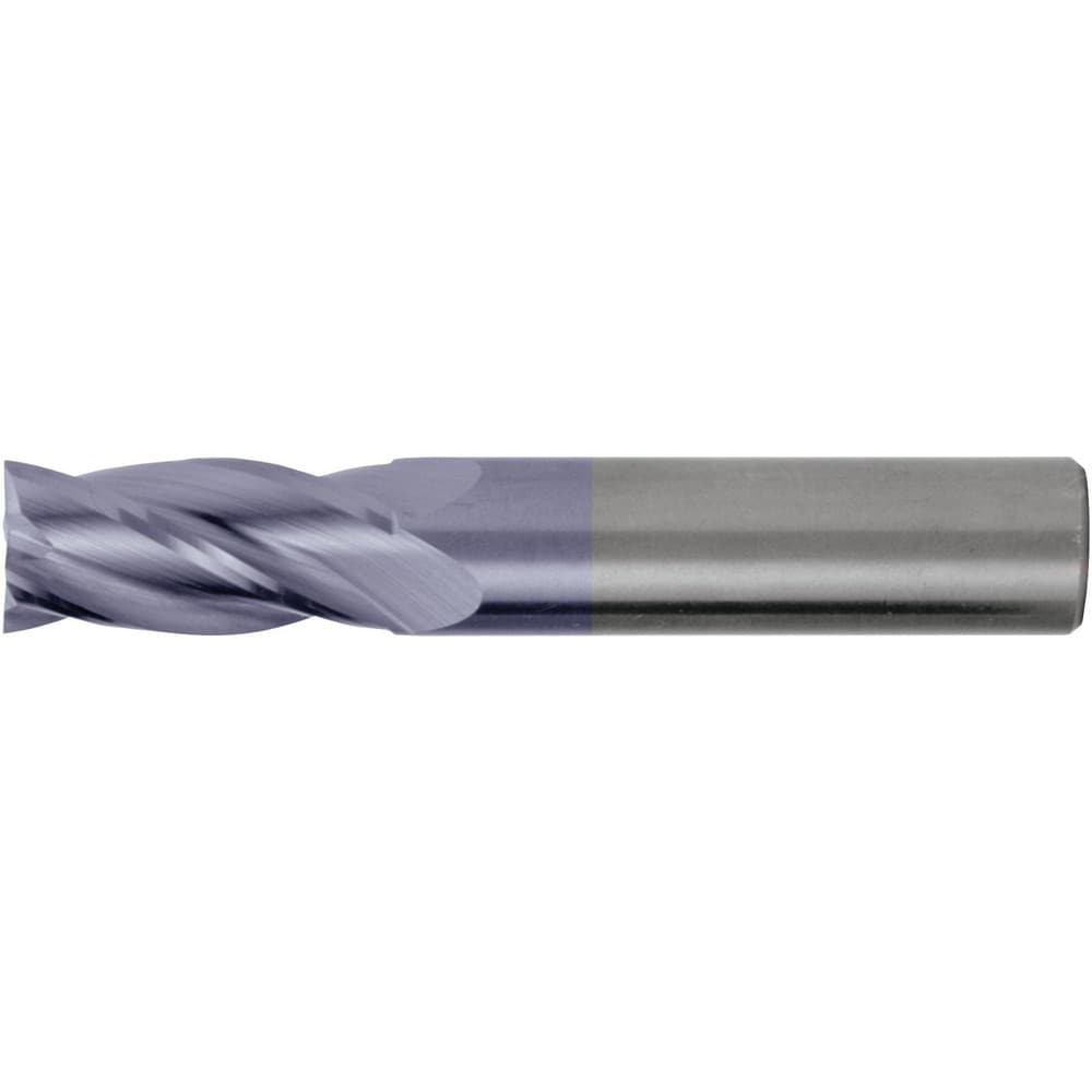 Square End Mill: 1/8" Dia, 1/2" LOC, 4 Flute, Solid Carbide