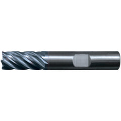 Corner Radius End Mill: 3/4" Dia, 2-1/4" LOC, 0.76 mm Radius, 5 Flute, Solid Carbide