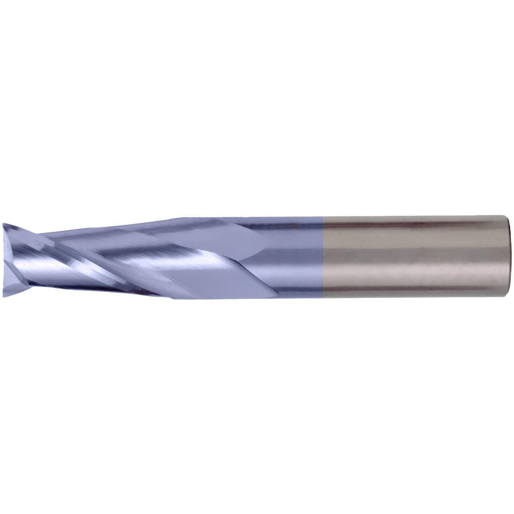 Square End Mill: 7/8" Dia, 3" LOC, 2 Flute, Solid Carbide