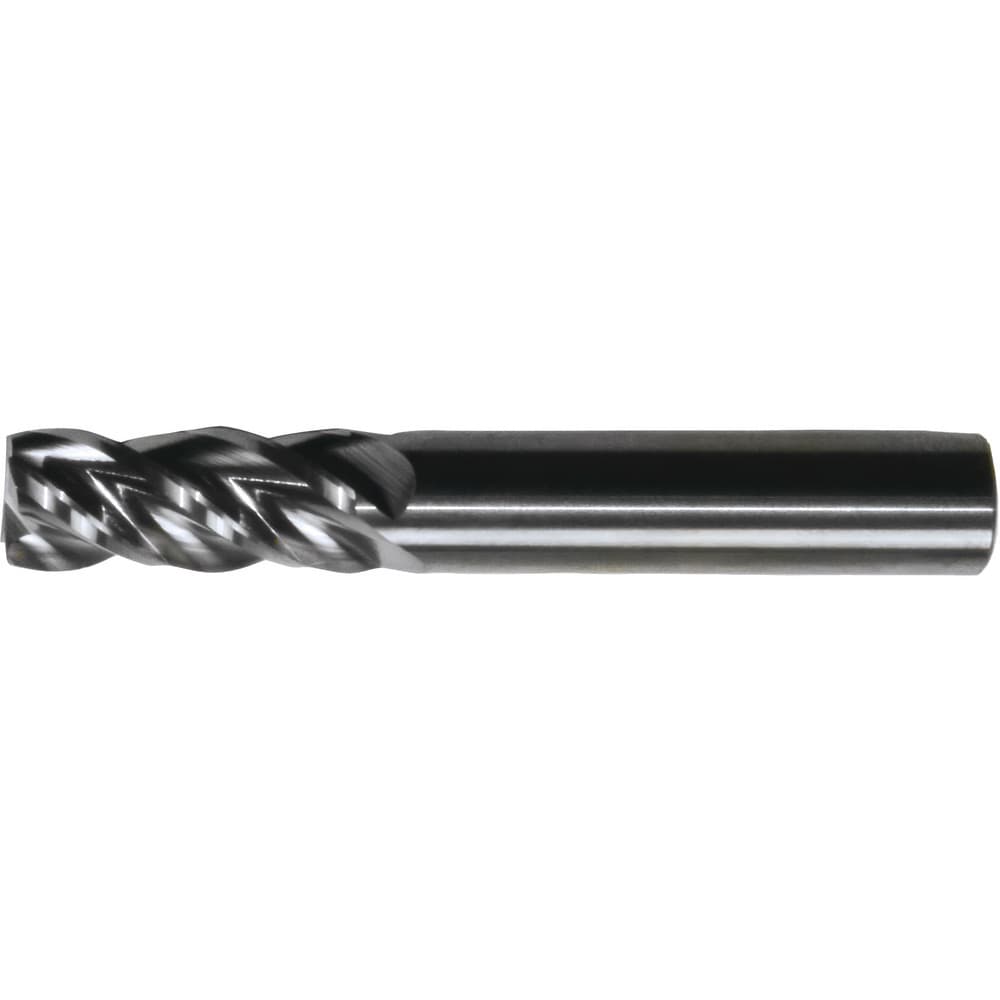 Corner Radius End Mill: 1" Dia, 2-1/4" LOC, 0.76 mm Radius, 4 Flute, Solid Carbide