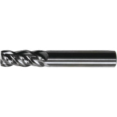 Corner Radius End Mill: 1" Dia, 2-1/4" LOC, 0.25 mm Radius, 4 Flute, Solid Carbide