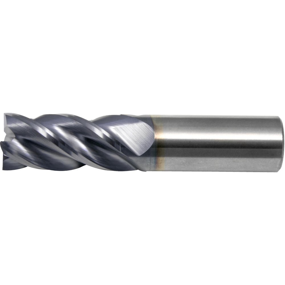 Corner Radius End Mill: 3/4" Dia, 1-1/2" LOC, 0.25 mm Radius, 4 Flute, Solid Carbide